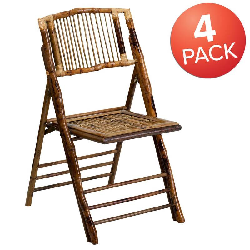 Bamboo Wood Folding Chair (4-Pack)
