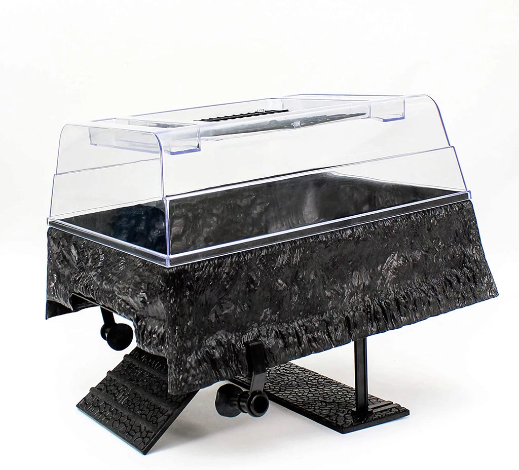 Penn-Plax Reptology Turtle Topper &ndash; Above Tank Basking Platform that Safely Mounts to Standard Size Tanks up to 55 Gallons and 13" Wide &ndash; Black Color