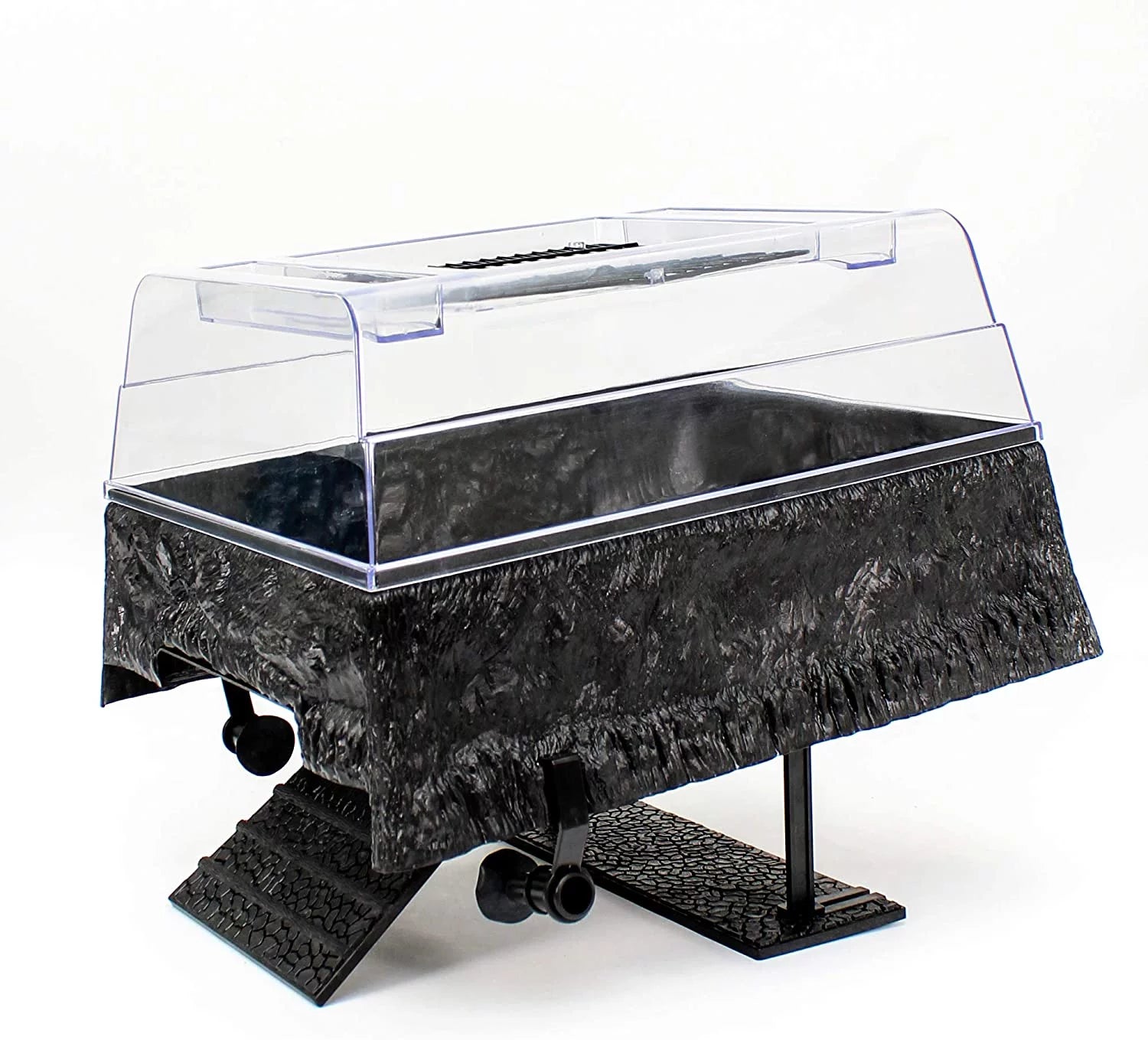 Penn-Plax Reptology Turtle Topper &ndash; Above Tank Basking Platform that Safely Mounts to Standard Size Tanks up to 55 Gallons and 13" Wide &ndash; Black Color