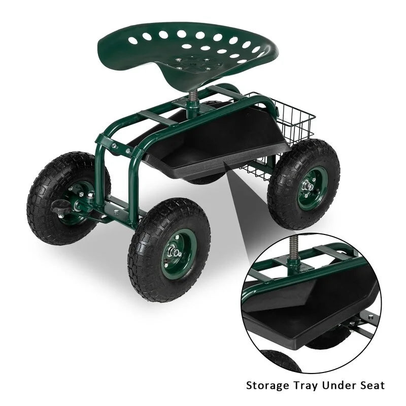 29.5" x 17.7" x 18.5" Garden Seat Car Dark Green
