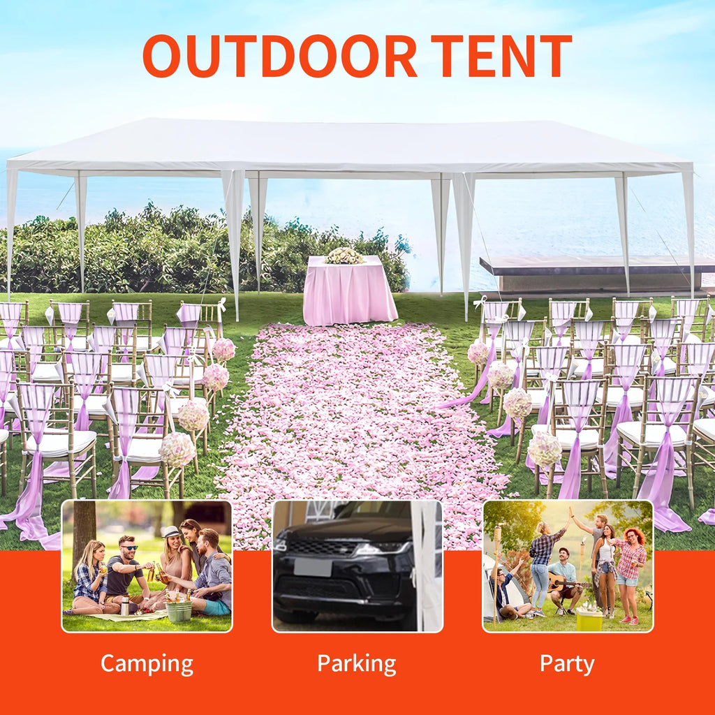 SYTHERS 10 x 30 FT Outdoor Party Tent, Heavy Duty Canopy Waterproof BBQ Backyard Gazebo