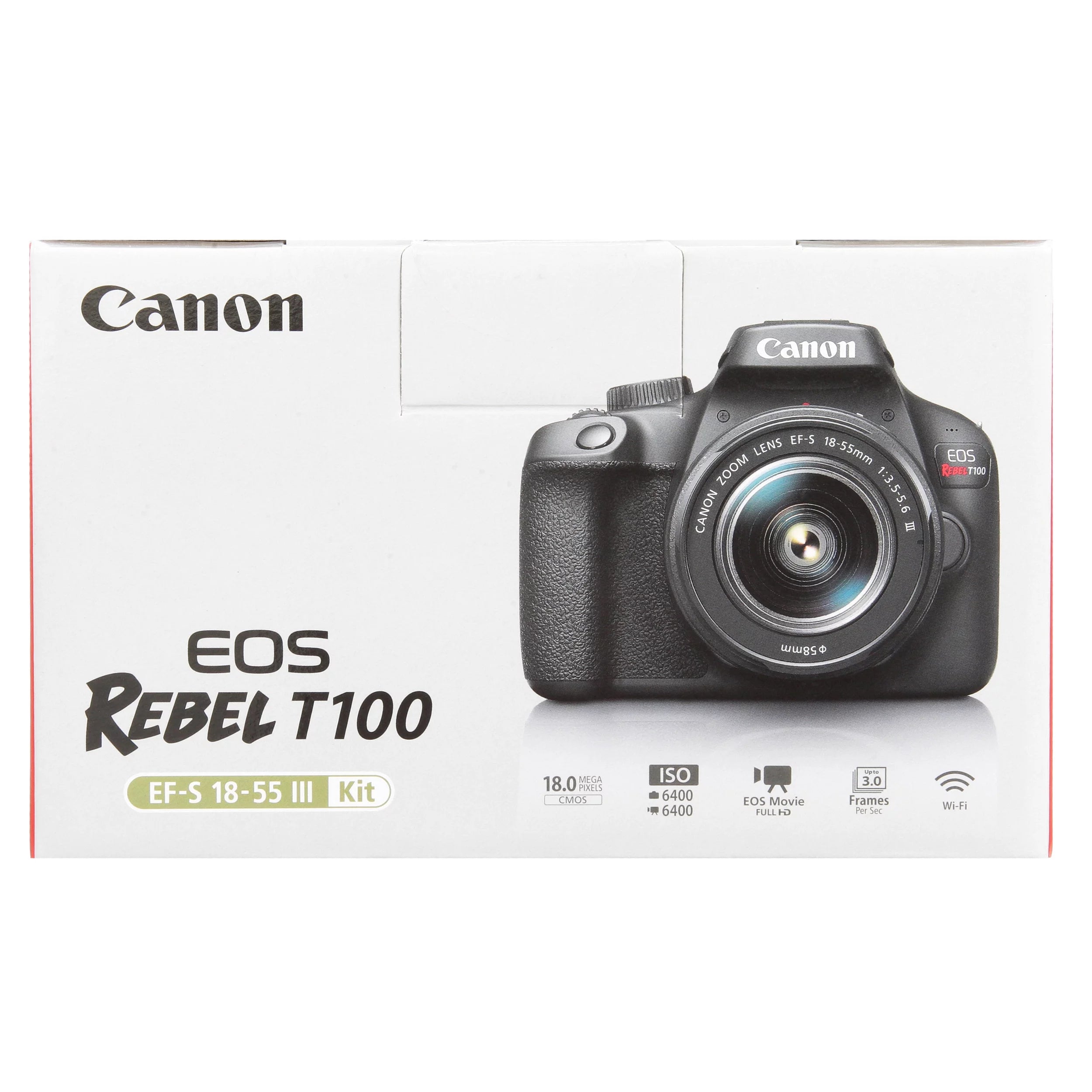Canon EOS Rebel T100 Digital SLR Camera with 18-55mm Lens Kit, 18 Megapixel Sensor, Wi-Fi, DIGIC4+, SanDisk 32GB Memory Card and Live View Shooting