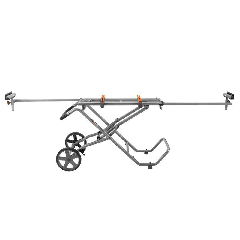 Foldable Mobile Miter Saw Stand with Mounting Braces