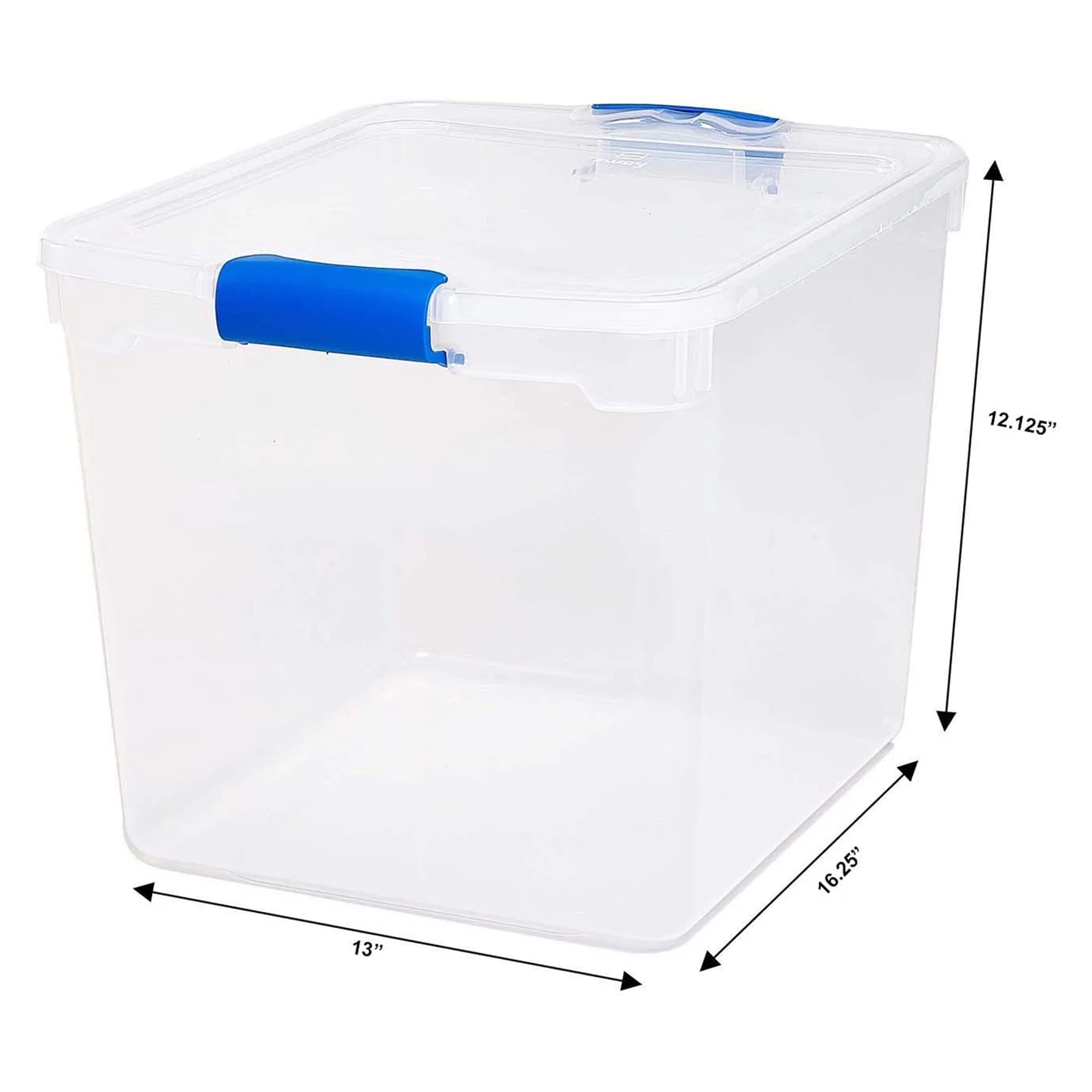 Homz 31 Qt. Clear Latching Storage Containers, Clear/Blue, Set of 4