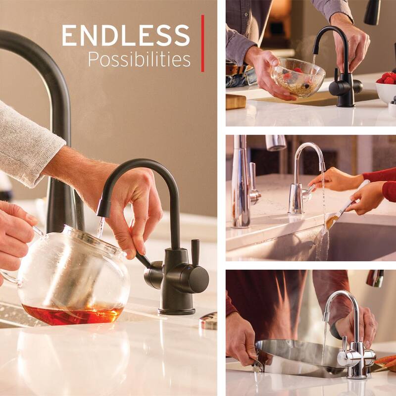 HOT250 Instant Hot Water Dispenser, Single-Handle Faucet in Chrome with Tank and Premium Filtration System