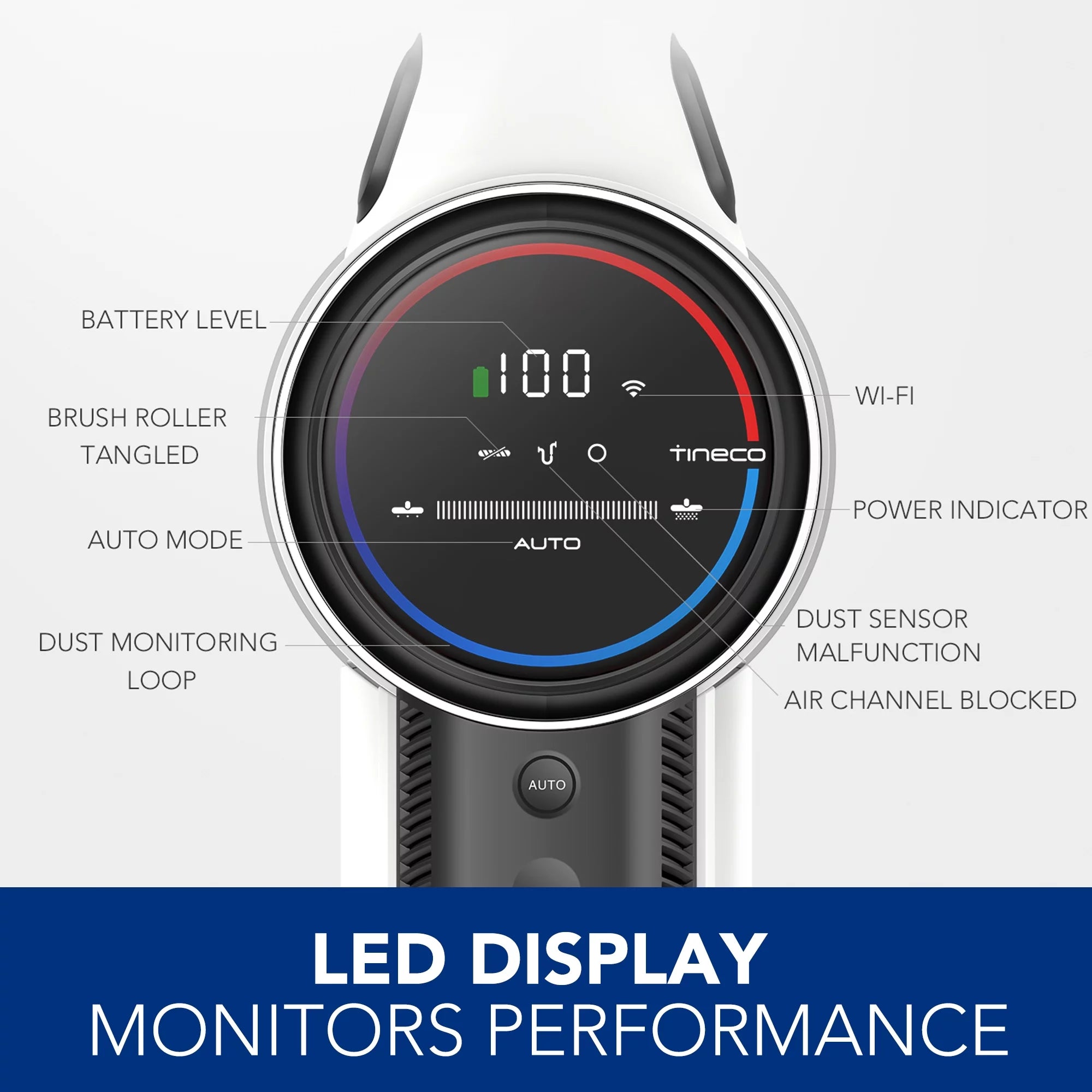 Tineco Pure One S12 Smart Lightweight Cordless Stick Vacuum Cleaner for Hard Floors and Carpet - White/Black