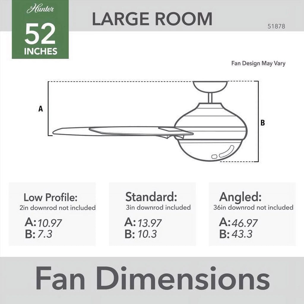 Hunter Georgetown 52 Led Georgetown 52" 6 Blade Indoor Led Ceiling Fan - White
