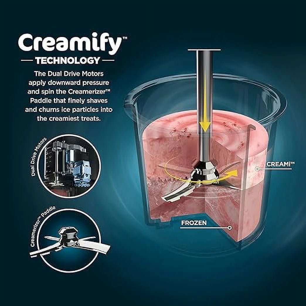 Open Box Ninja NC301 CREAMi Ice Cream Maker 7 One-Touch Programs NC301HPK - Rose Gold