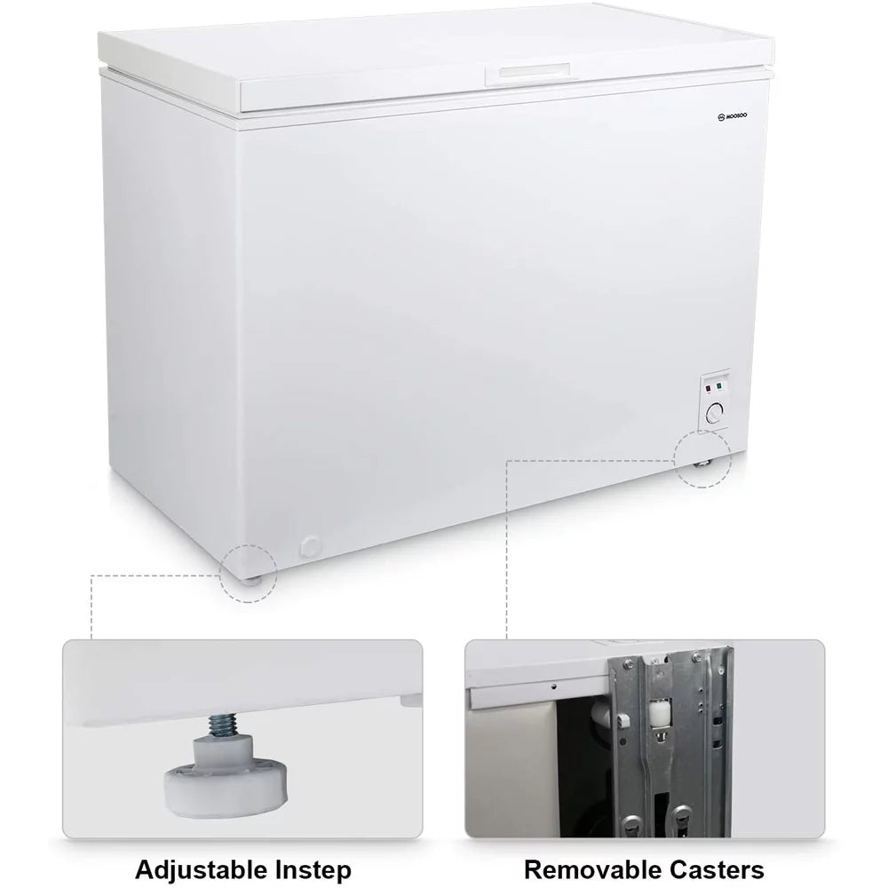 MOOSOO 7 Cu ft Chest Freezer, Energy Saving Compact Deep Fridge, Adjustable Temperature, Removable Baskets