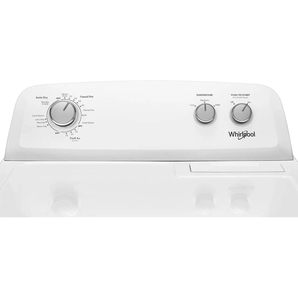 Whirlpool® Brand New WED4850HW 7.0 Cu. ft. Top Load Electric Dryer with Auto Dry™ System.  Product Height 43" - Width 29"