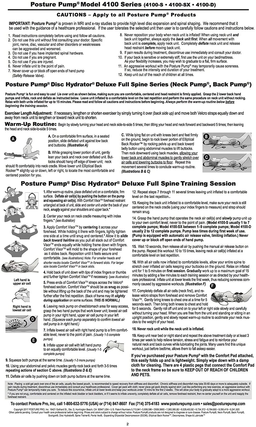 Posture Pump Deluxe Full Spine (Model 4100-S)