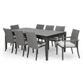 Vistano 9-Piece Wicker Outdoor Dining Set with Canvas Flax Sunbrella Cushions