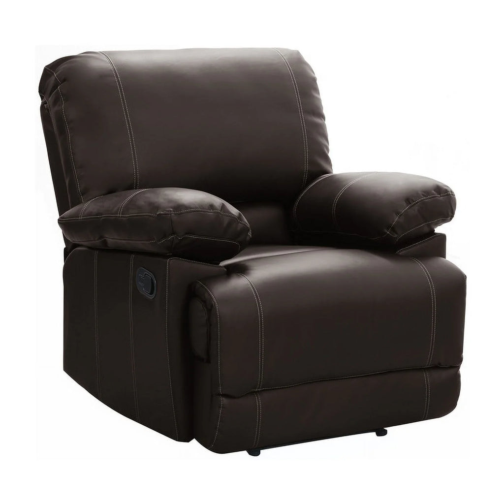 Lexicon Cassville Traditional Faux Leather Reclining Chair in Brown