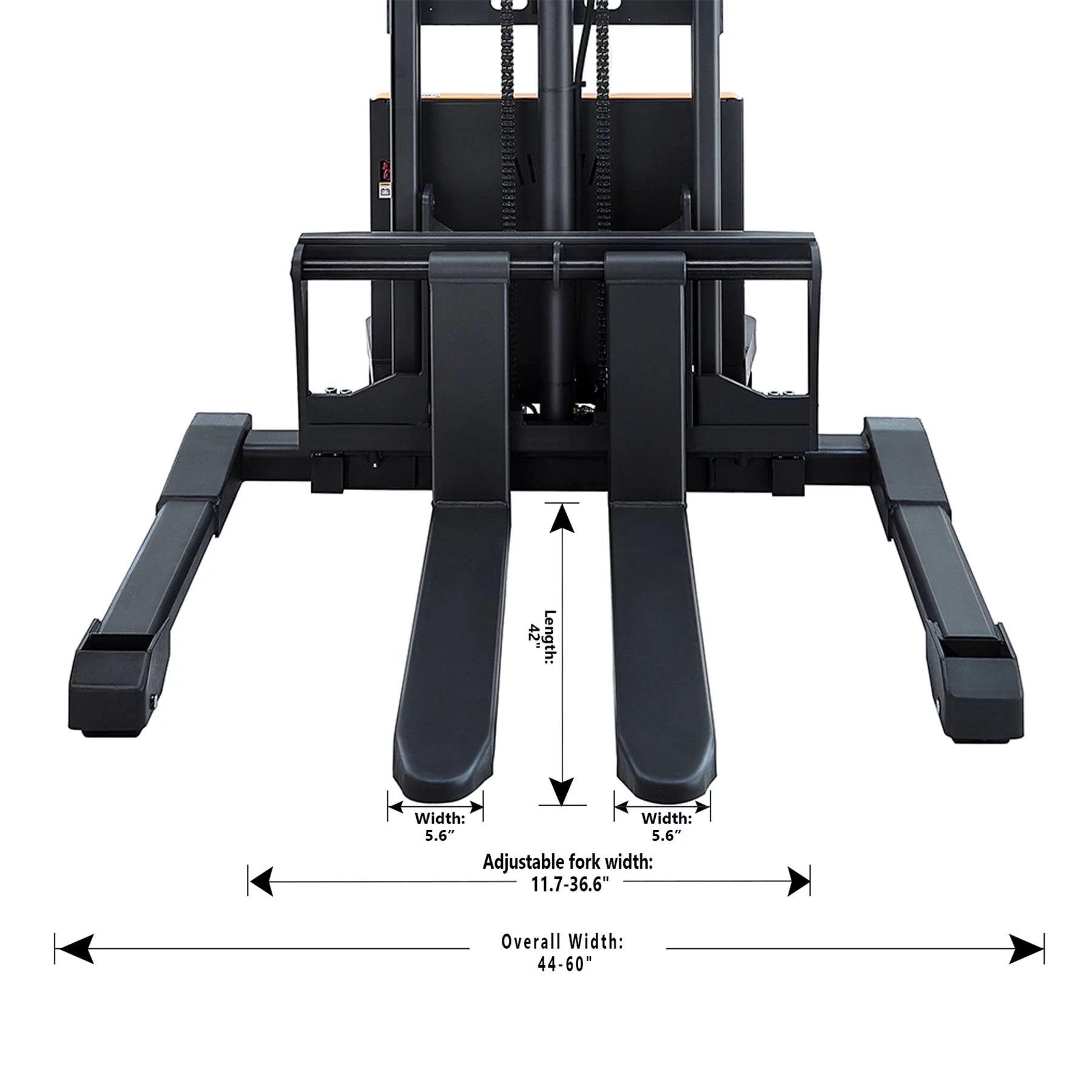 APOLLOLIFT 3300lb Semi Electric Pallet Stacker Battery Powered Straddle Stacker W/ Adjustable Fork 118" Lifting