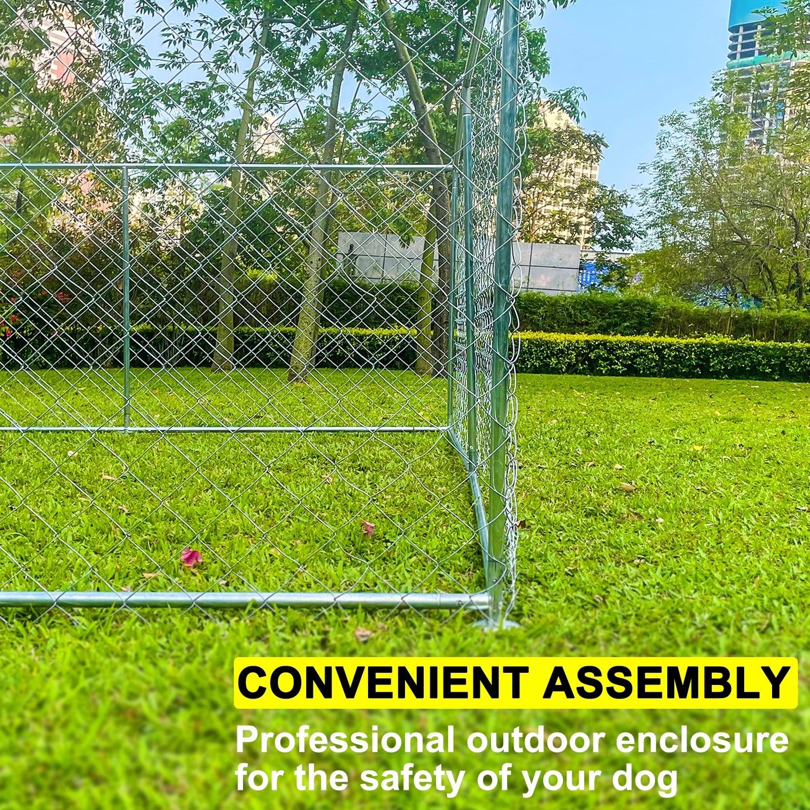 10x10ft Dog Run for Outdoor Pet Playpen Large Outdoor Dog Kennel Shade Cage Enclosure with Cover