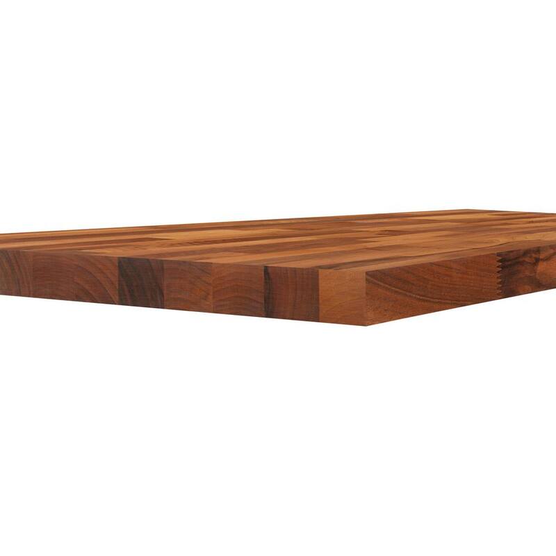 10 ft. L x 25 in. D Unfinished Walnut Solid Wood Butcher Block Countertop With Edge