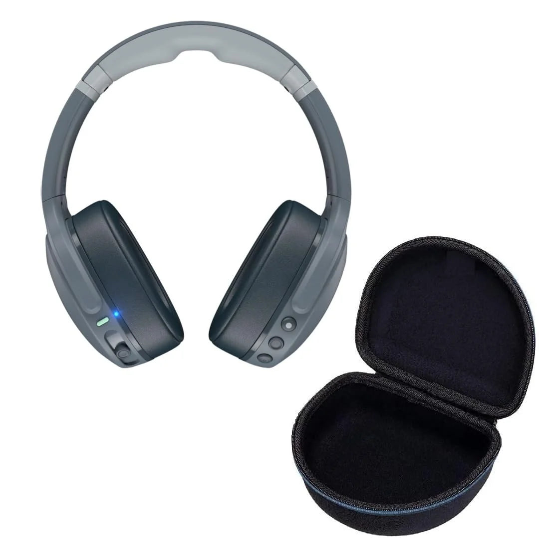 Skullcandy Crusher EVO True Wireless Bluetooth Over Ear Headphone Bundle with Premium Deluxe Carrying Case (Gray)