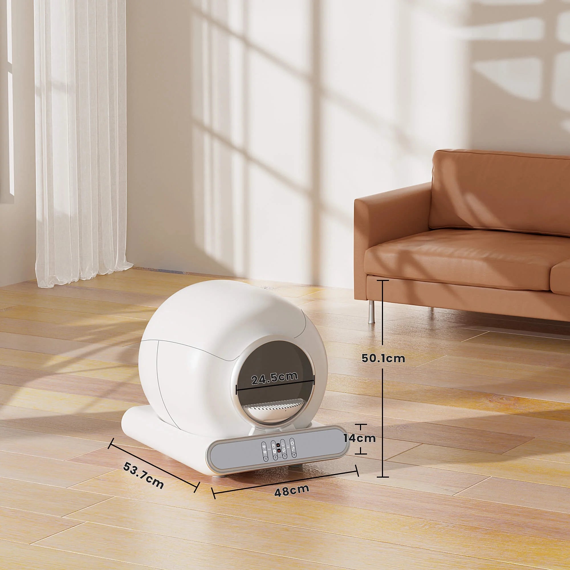 Next-Gen Intelligent Silent Automatic Self-Cleaning Litter Box | Smart Cat Litter Robot for 1-3 Cats Households | App Control
