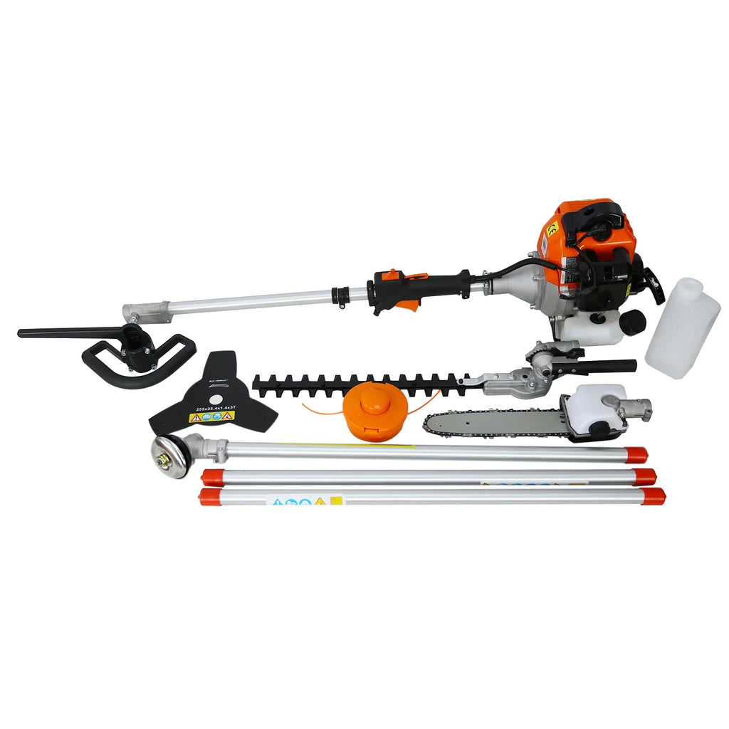 Legahome 4 in 1 String Trimmer, Gas Powered Weed Eater Multi-Functional Trimming Tool for Lawn Care, 33CC 2-Cycle Grass Trimmer with Gas Pole Saw, Hedge Trimmer, Grass Trimmer, Brush Cutter, Orange