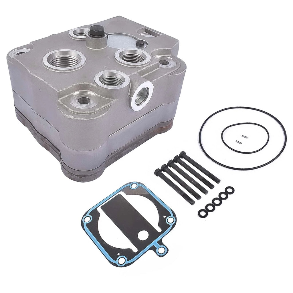 GELUOXI Air Brake Compressor Cylinder Head w/ Plate Kit for Detroit Diesel / Navistar 23536774 3709920C92 K042162