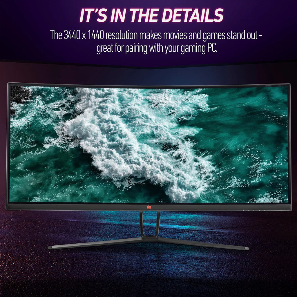 Restored Deco Gear 35" Curved Gaming Ultrawide Monitor, 3440x1440, 120 Hz, 1ms MPRT, Color Accurate (Refurbished)