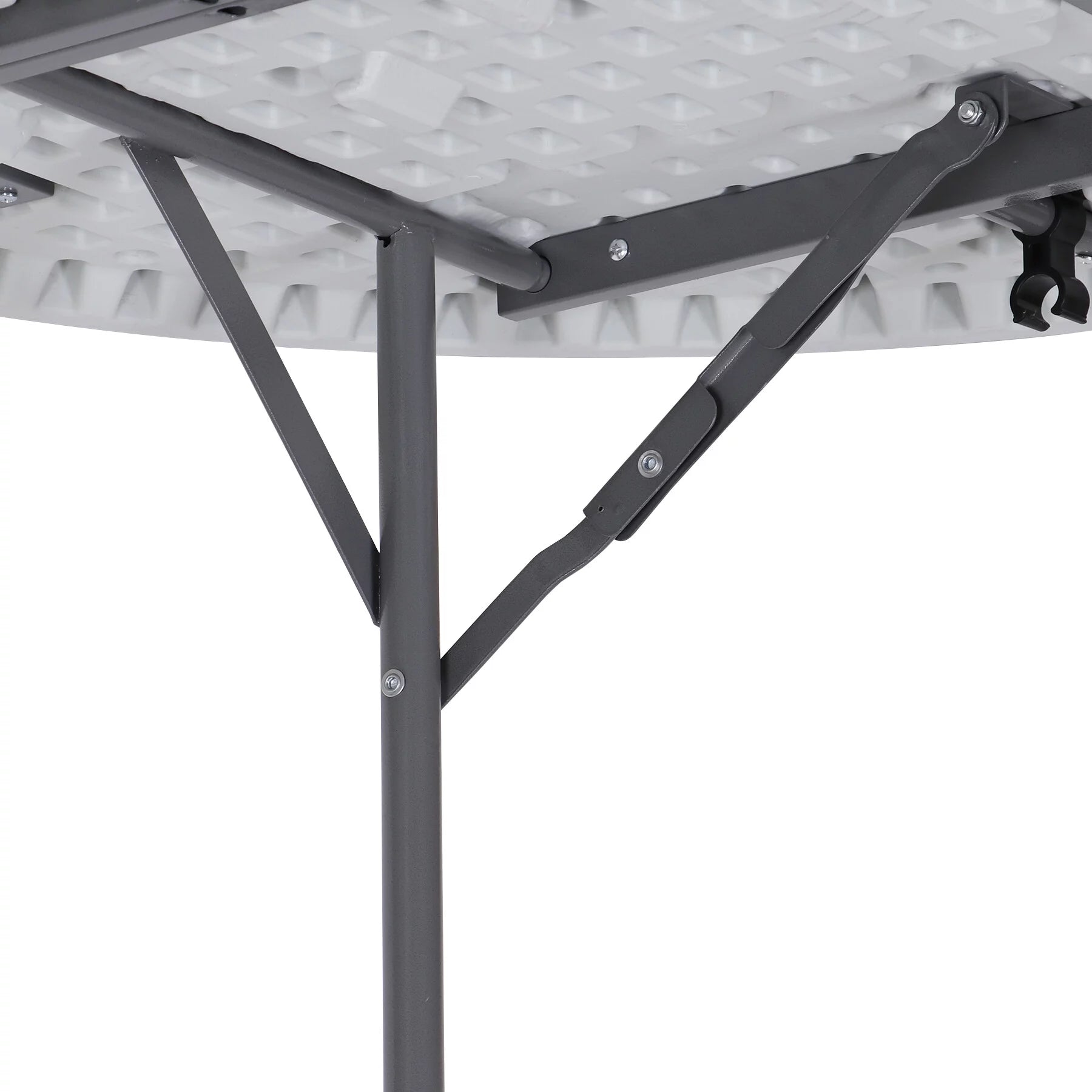 HomGarden 48" Round Bi-Folding Picnic Table 4FT Portable Plastic Dining Card Table Indoor & Outdoor White