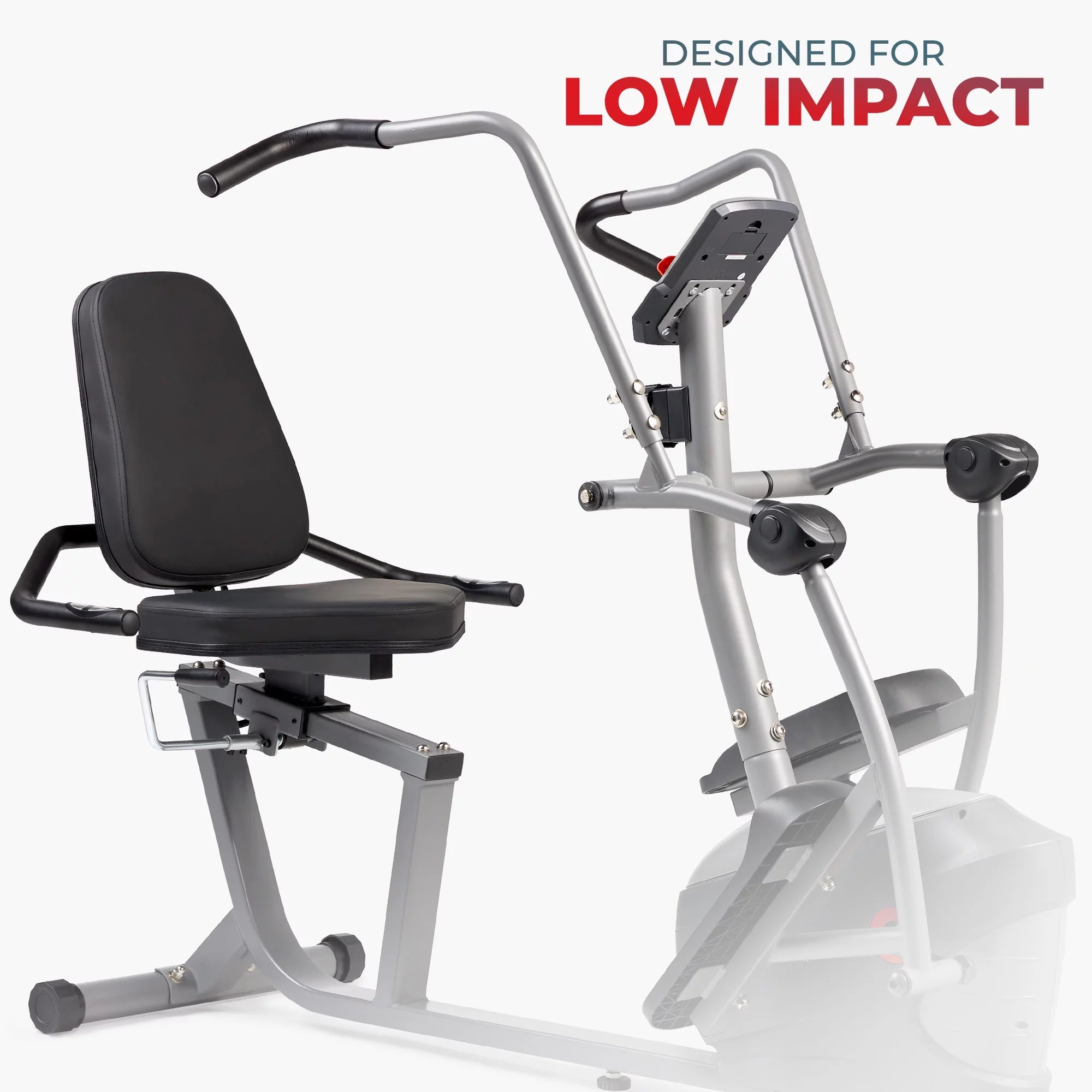 Sunny Health & Fitness Performance Recumbent Cross Trainer & Elliptical Bike with Dual Motion Arm Exercisers, Easy Access Seat & Exclusive SunnyFit® App Enhanced Bluetooth Connectivity - SF-RBE420035…