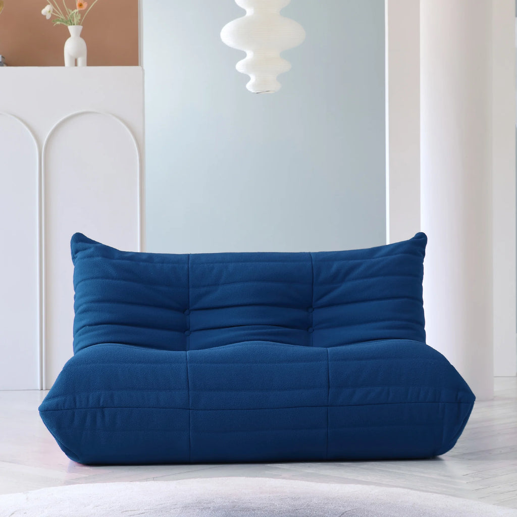 Magic Home Modern Sectional Sofa Togo Sofa Lazy Sofa Floor Sofa Foam Sofa Couch for Bedroom,Living Room,Apartment and Small Space,Three Seat Sofa,Beige