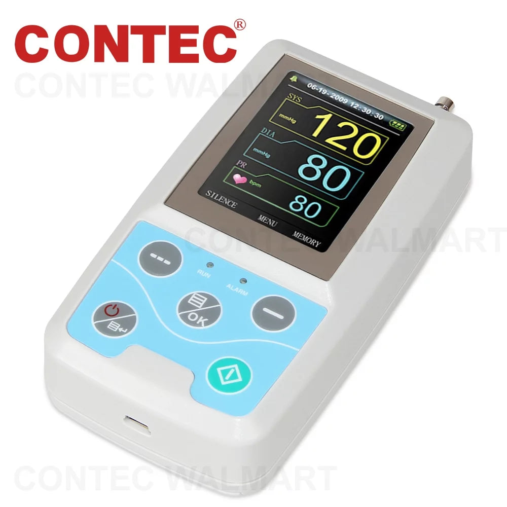 CONTEC ABPM50 Handheld 24hours Ambulatory Blood Pressure Monitor with PC Software for Continuous Monitoring NIBP USB Port with Three Cuffs