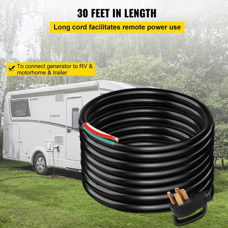 25 ft. 6/3 plus 8/1 Extension Cord Indoor/Outdoor Generator Power Cord STW 50 Amp NEMA 14-50P No-pin Type