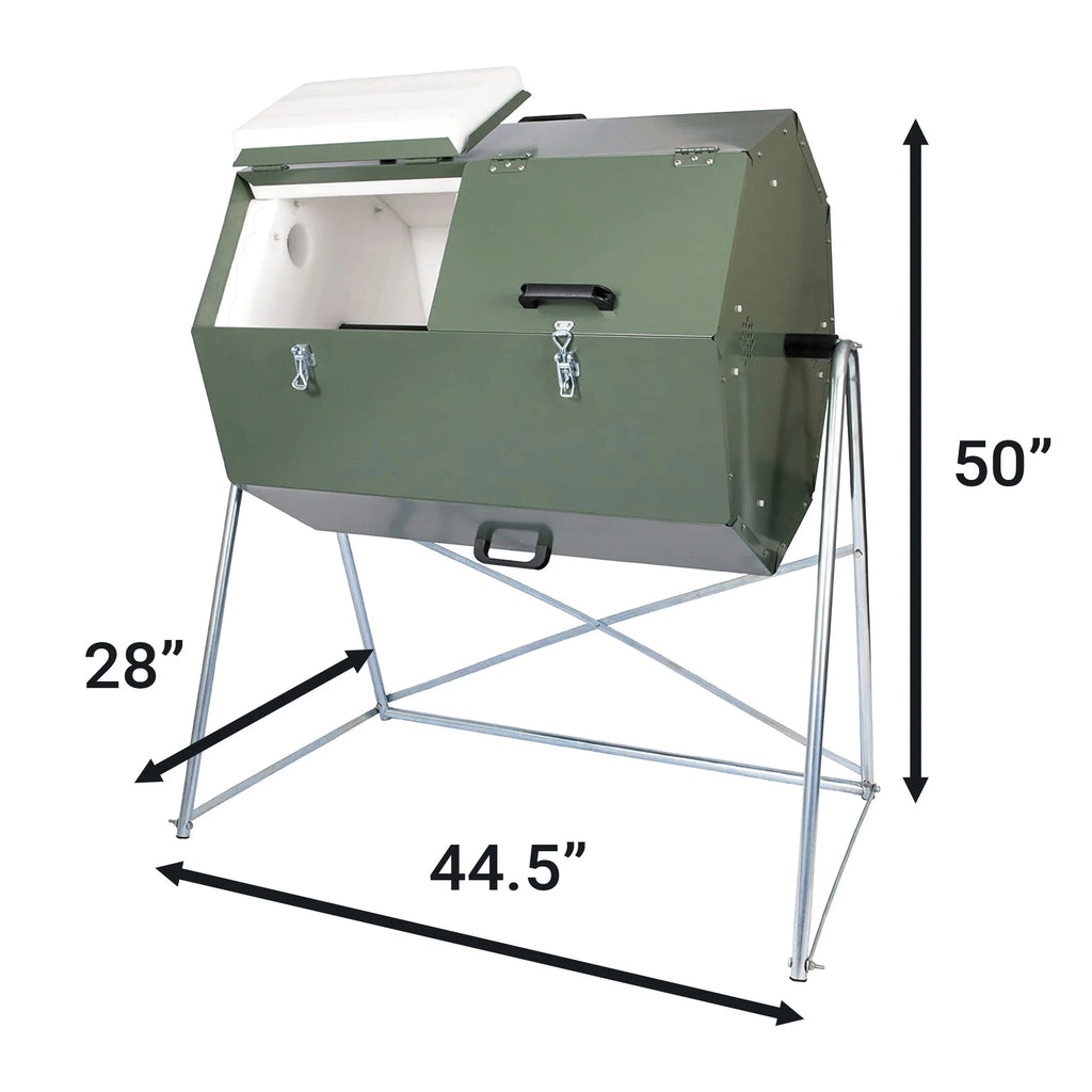 Jora Composters JK270A 70 Gallon Dual Chamber Steel Compost Tumbler Bin