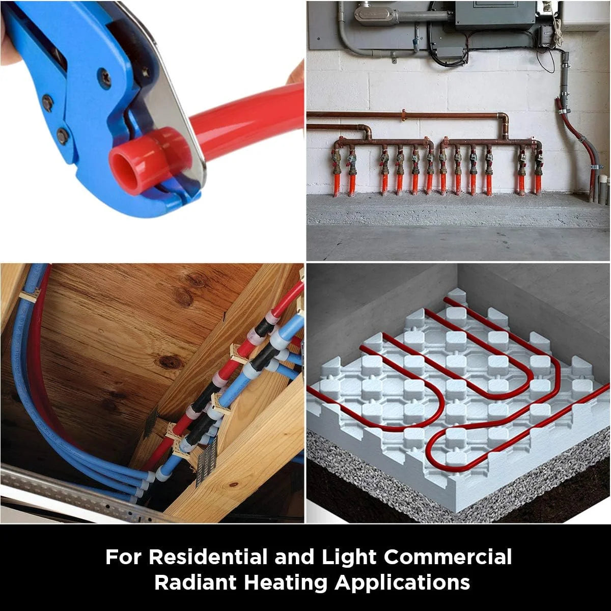 Tubing 1/2 Inch X 300 Ft Pex Tube Coil, Non-Barrier Pex Pipe For Potable Water, 1/2" Pex Flexible Water Tubing For Plumbing, Red Pex Tubing