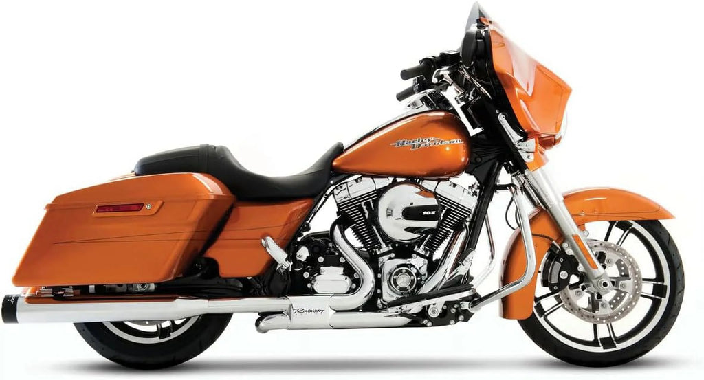 Rinehart Racing Chrome Slimline 4" and 4.5" Dual Header With Baffles For Harley Motorcycles 2017-later