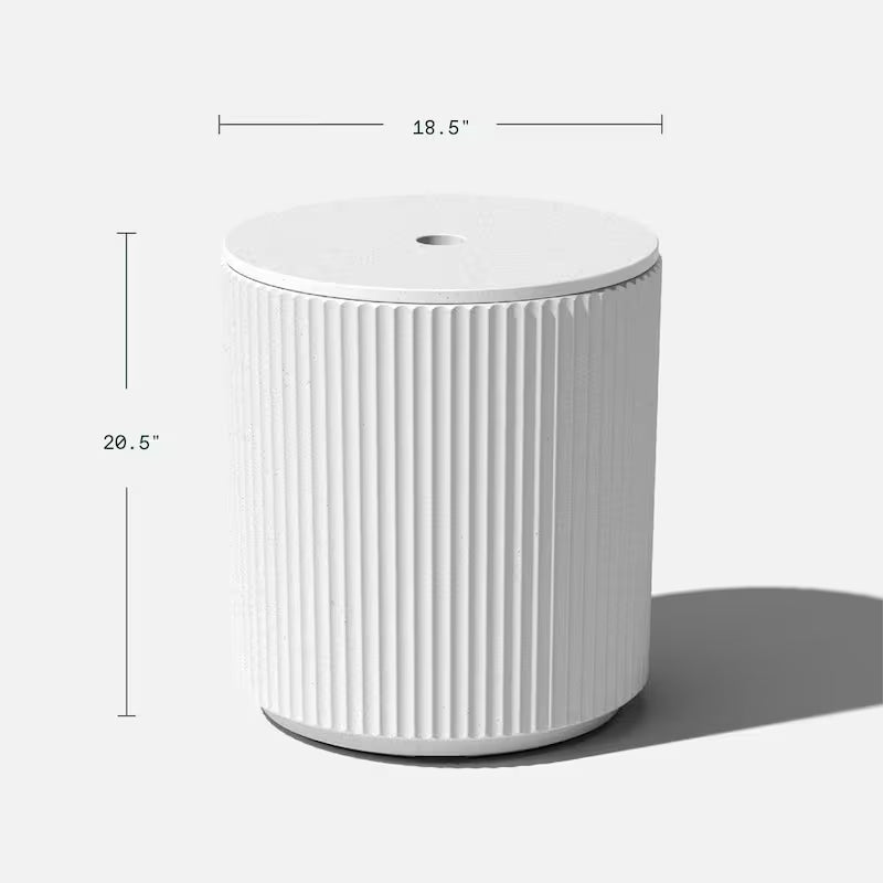 Round White Plastic 21'' Height Outdoor Umbrella Side table