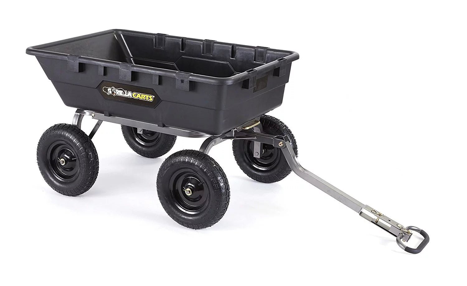Gorilla Carts Heavy Duty Poly Yard Dump Cart Garden Wagon with 16" Tires