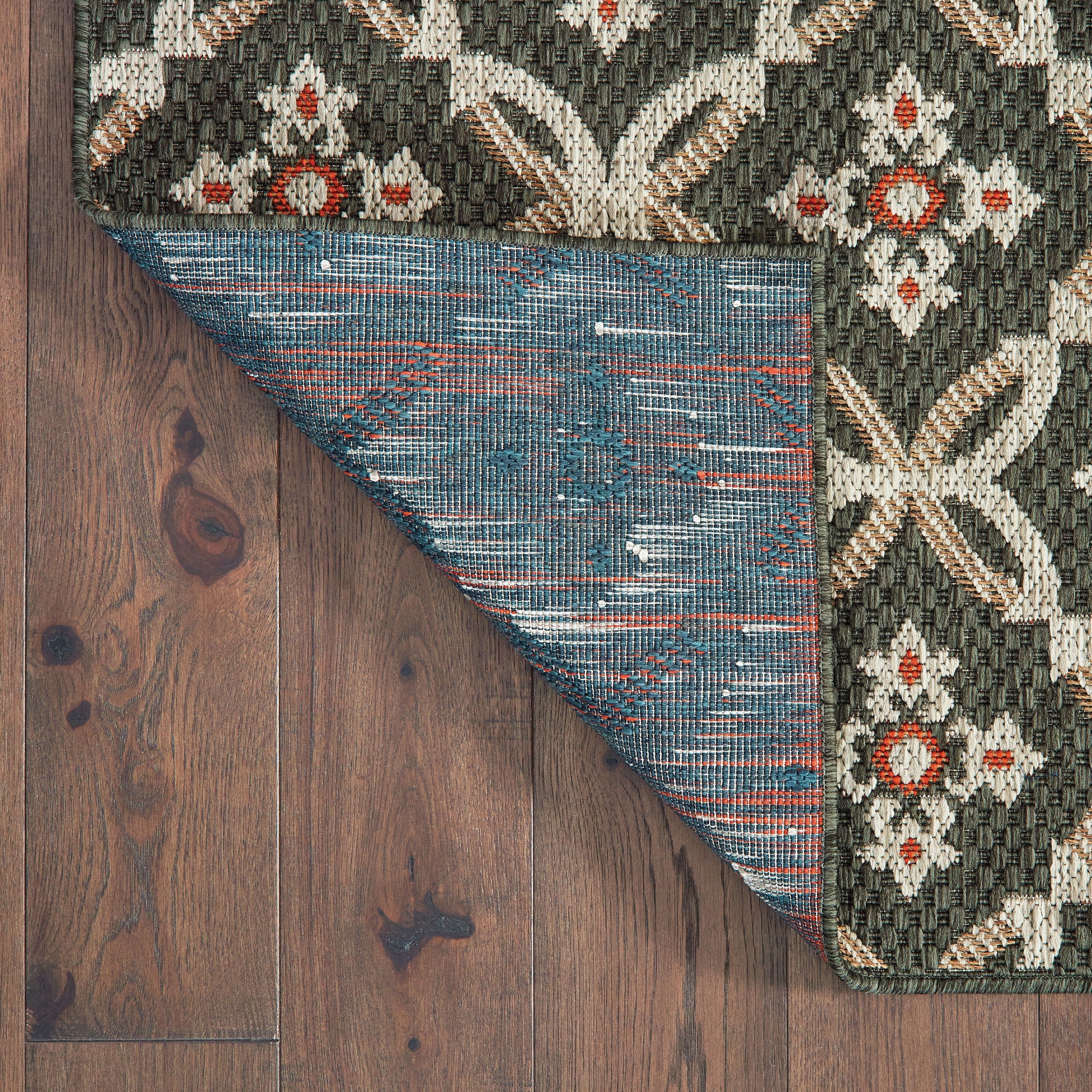 Style Haven  Laguna Floral Trellis Grey/ Orange Indoor-Outdoor Area Rug 9'10" x 12'10" 9' x 12' Bedroom, Patio