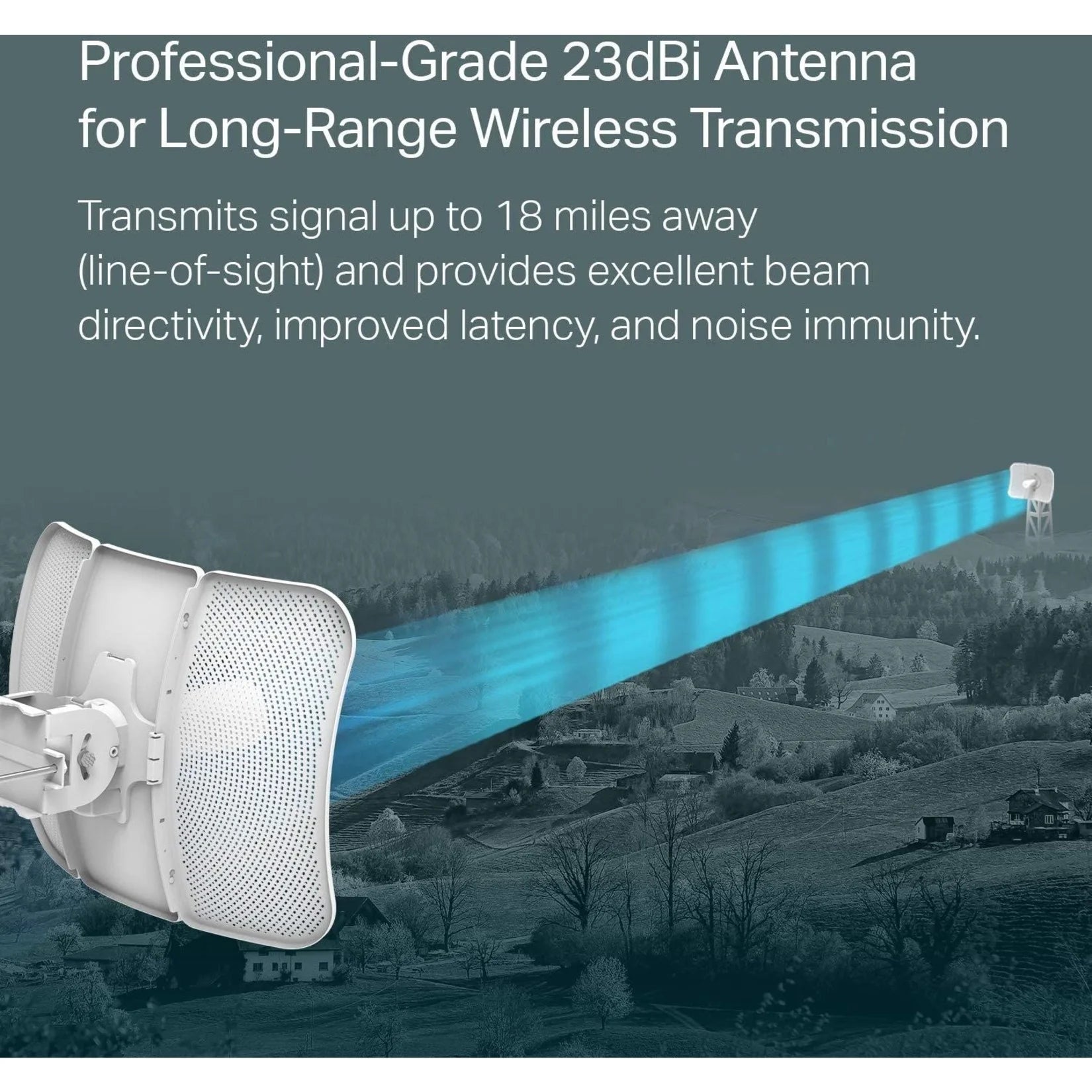 TP-Link 5GHz AC867 Long Range Outdoor CPE for PtP and PtMP Transmission | Point to Point Wireless Bridge | 23dBi | Passive PoE Powered w/Free PoE Injector | Pharos Control (CPE710)