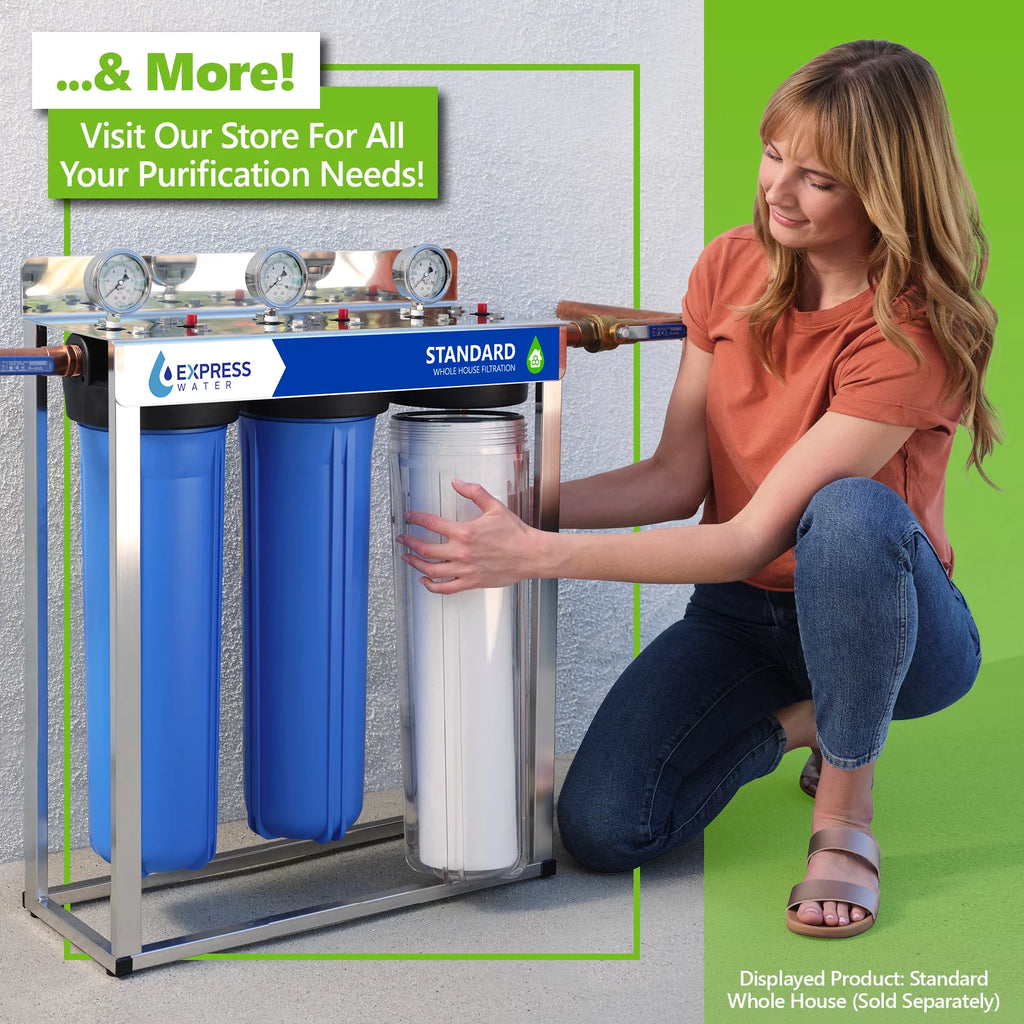 Express Water – Alkaline Filter 2 Pack – Mineral, Antioxidant, pH + Water Filter Replacement – 10 inch Inline Quick Connect Filter – Under Sink and Reverse Osmosis System
