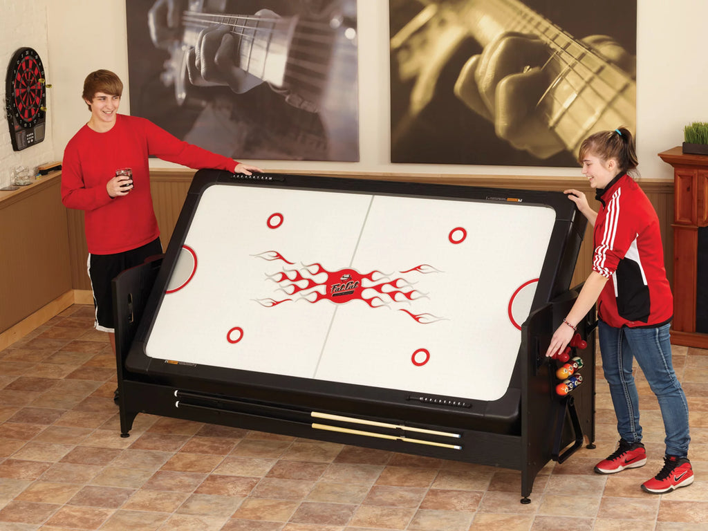 Fat Cat Pockey 7' 2-in-1 Billiards and Air Hockey Game Table