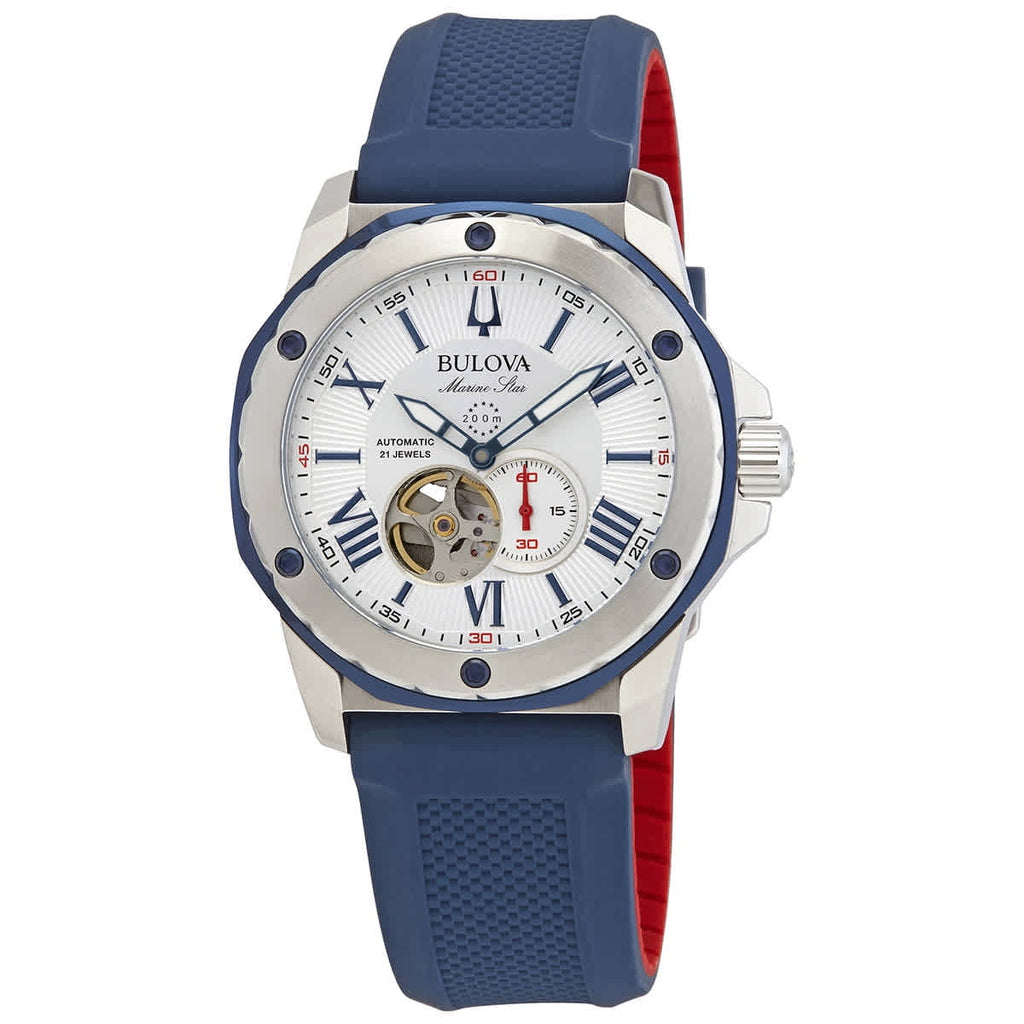 Bulova  Marine Star Silicone Automatic Mens Watch