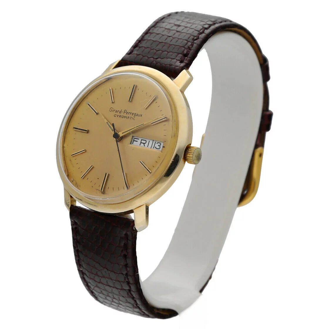 Vintage Girard Perregaux Gyromatic Day/Date 14K Yellow Gold Classic Men's Watch