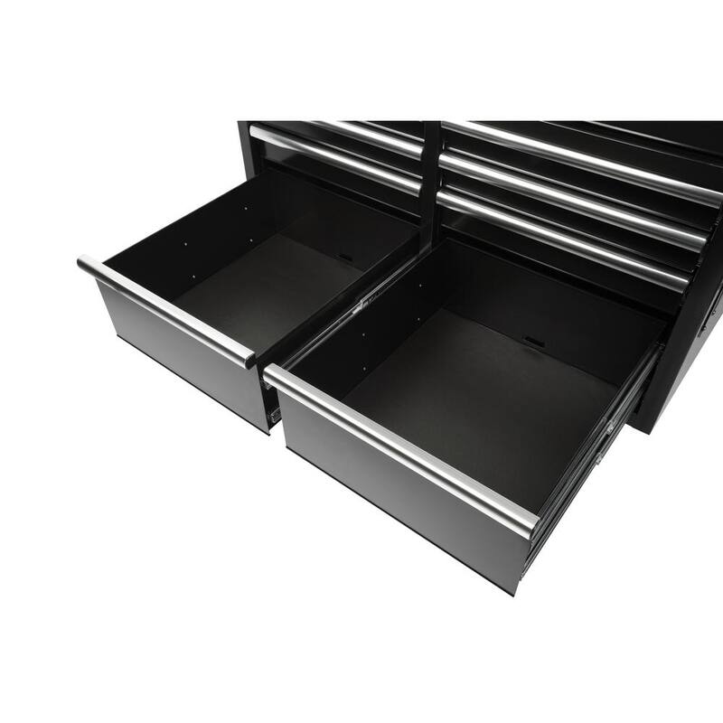 Tool Storage 46 in. W Standard Duty Black Mobile Workbench Cabinet with Solid Top Full Length Extension Table