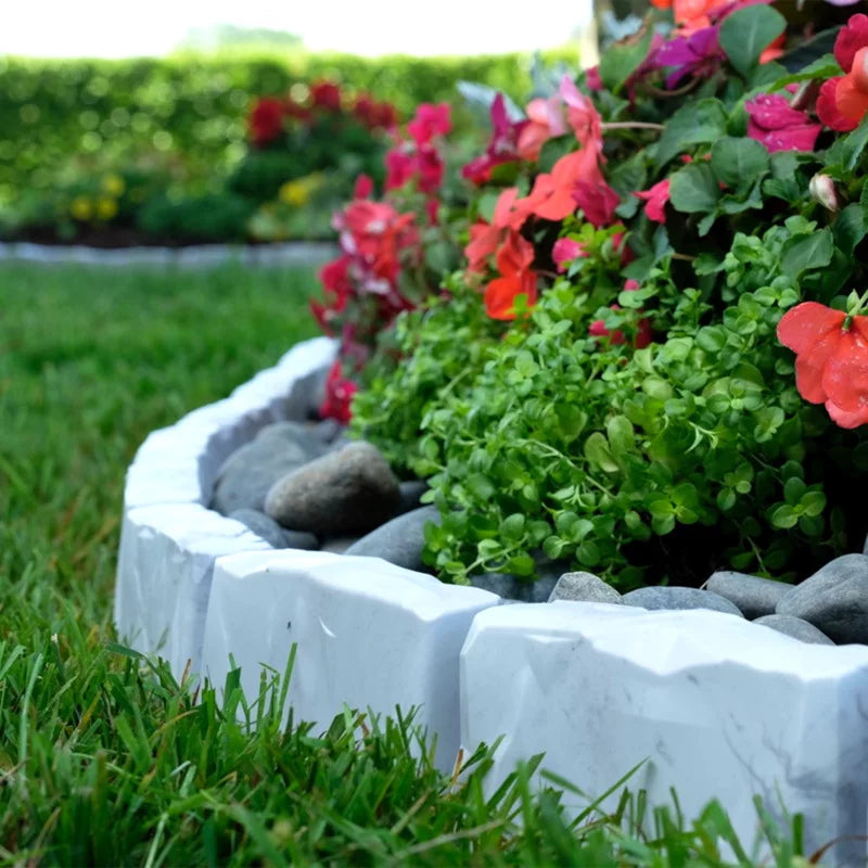 EasyFlex Decorative No-Dig Landscape Edging Kit - 20 ft., Light Gray Faux Stone