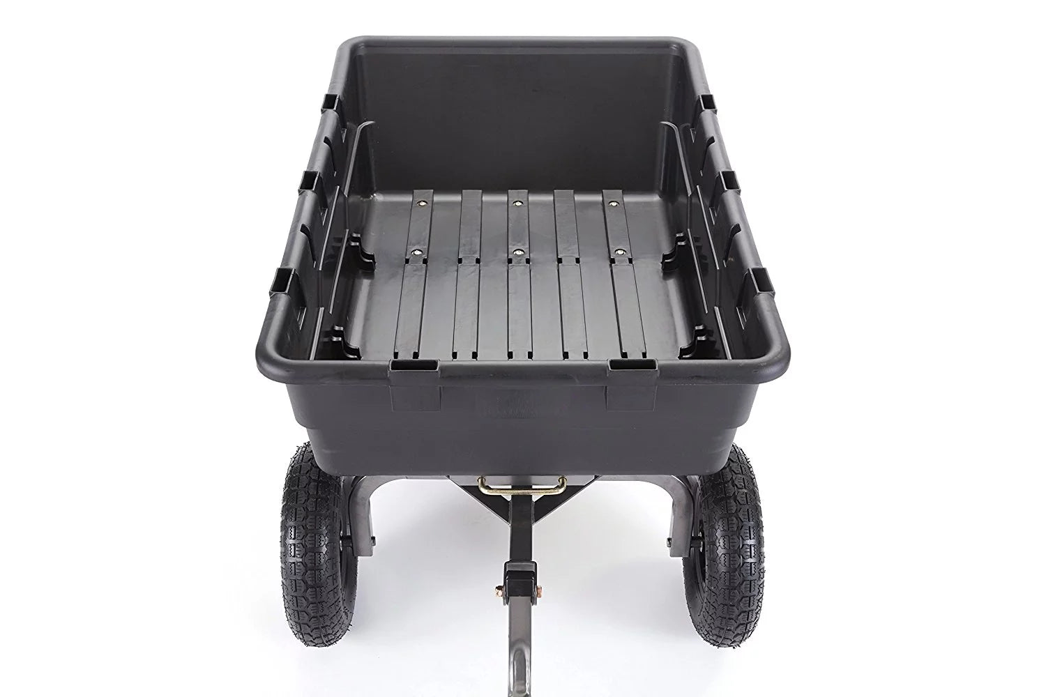 Gorilla Carts Heavy Duty Poly Yard Dump Cart Garden Wagon with 16" Tires