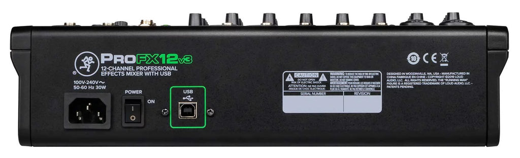 Mackie ProFX12v3 12-Channel Effects Mixer w/USB+7 Piece Drum Mic Kit ProFX12 v3