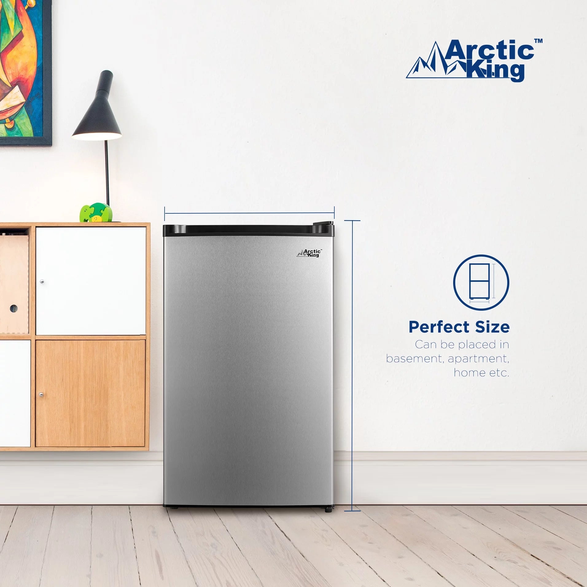 Arctic King 3.0 Cu ft Upright Freezer Stainless Steel Door, E-star new