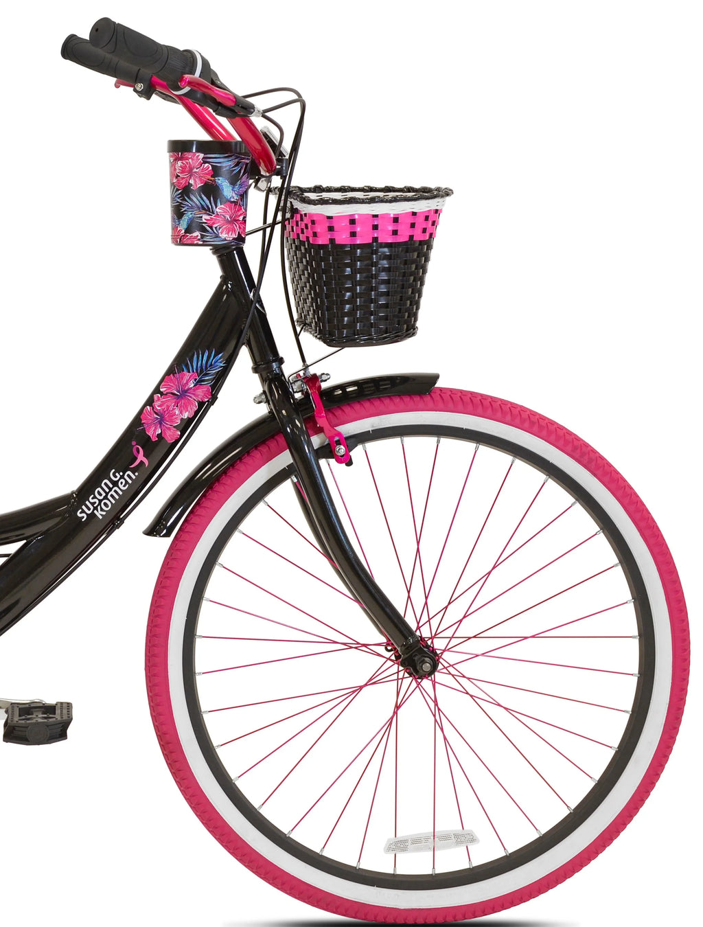 Susan G Komen 26" Women's Cruiser Bike, Black/Pink