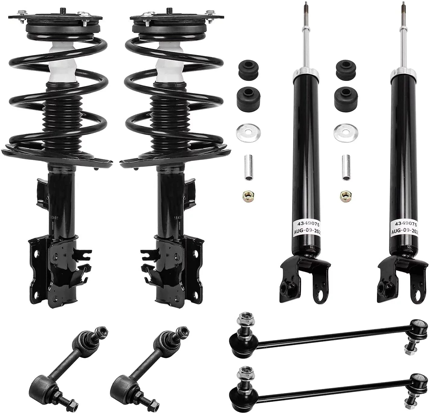 Detroit Axle - 8pc Struts Shocks Kit for 2007-2013 Nissan Altima Complete 2 Front Struts w/Coil Springs 2 Rear Shock Absorbers 4 Front and Rear Sway Bars 2008 2009 2010 2011 2012 Replacement Struts