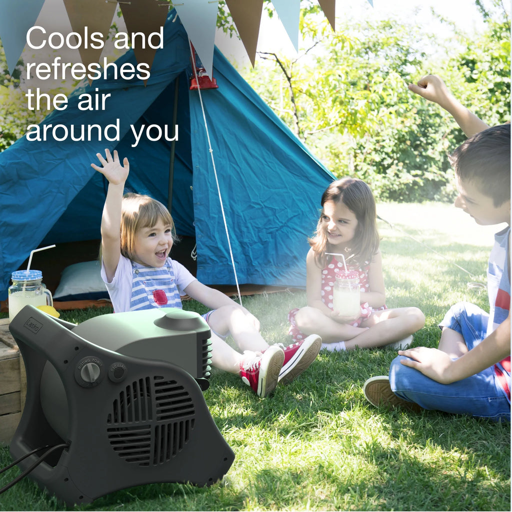 Lasko 15" Pivoting Misto Outdoor Misting Fan with GFCI Cord and 3 Speeds, Black, 7050, New