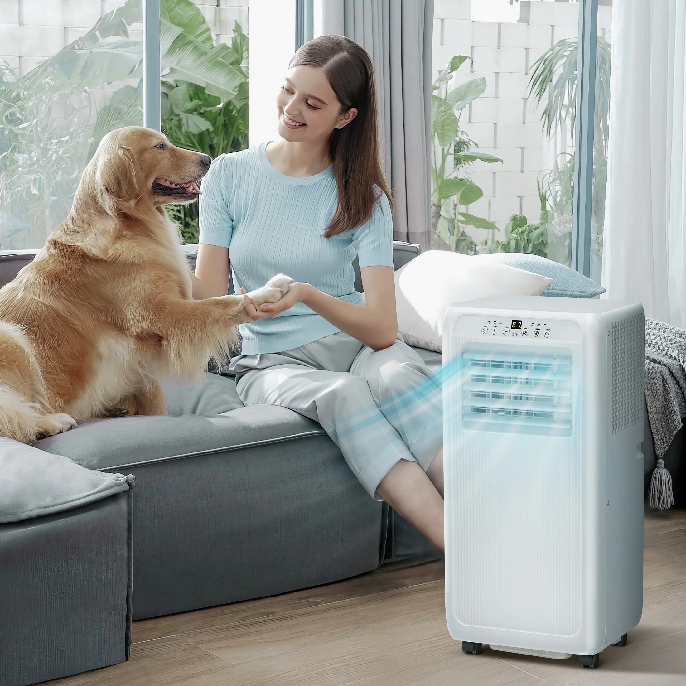 Auseo 5000BTU (8000 BTU ASHRAE) Portable Air Conditioner, 250 sq.ft  3 in 1 AC with 24-Hour Timer, Suitable for Families